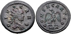 Divus Carus. Died AD 283. Antoninianus (22.5mm, 4.29 g, 5h). Rome mint, 1st officina. 5th emission, phase 4, October-November AD 284. Radiate head right / Eagle standing facing, head left; KAA. RIC V 