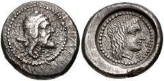 LYCIA, Xanthos (as Arñna). Circa 450-430/20 BC. AR Stater (20mm, 8.09 g, 10h). Head right, wearing satrapal headdress / Laureate head of Apollo right; diskeles to left, arñ (in Lycian) to right; all i