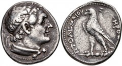 PTOLEMAIC KINGS of EGYPT. Ptolemy IV Philopator. 222-205/4 BC. AR Tetradrachm (25mm, 14.03 g, 11h). Uncertain mint in Cyprus(?). Struck circa 214/3-213/2 BC. Diademed head of Ptolemy I right, wearing 