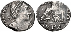 VANDALS. Pseudo-Imperial coinage. Circa 440-490. AR Siliqua (15mm, 1.73 g, 6h). In the name of Honorius. Pseudo-Ravenna mint in Carthage. Struck under Gaiseric or Huneric, 470s-early 480s. Pearl-diade