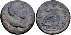LYDIA, Dioshieron. Lucius Verus. AD 161-169. Æ (33mm, 22.44 g, 6h). Contemporary imitation. Bareheaded, draped, and cuirassed bust right / Magna Mater (Cybele) seated left on throne, holding patera an