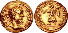 ANCIENT COINS USED IN INDIA & INDIAN IMITATIONS. Septimius Severus. AD 193-211. AV Aureus (21mm, 7.15 g, 6h). Indian imitation. SVEV(retrograde S)VT|- PIVS ΛVT, laureate head right / GVБT(ΛV)SVTSVTOTV