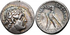 PTOLEMAIC KINGS of EGYPT. Ptolemy VI Philometor. 180-145 BC. AR Didrachm (21mm, 6.88 g, 12h). Uncertain mint in Cyprus. Uncertain date. Diademed head of Ptolemy I right, wearing aegis around neck / Ea