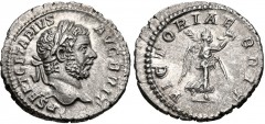 Geta. AD 209-211. AR Denarius (19mm, 3.03 g, 6h). British Victory type. Rome mint. Struck AD 210-211. Laureate head right / Victory advancing left, holding wreath and palm frond. RIC IV 91; RSC 220. N