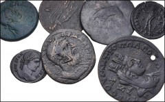 MIXED. Greek-Roman Imperial. Lot of seven (7) bronze issues. Includes: GREEK: Sicily, Akragas. Æ Tetras // Kings of Bithynia, Prusias I. Æ // Kings of Commagene. Antiochos IV. Æ // ROMAN PROVINCIAL. C