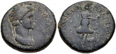 LYDIA, Hierocaesarea. Agrippina Junior. Augusta, AD 50-59. Æ (18mm, 5.32 g, 1h). Struck AD 54-59. Draped bust right / Artemis standing right, shooting bow; stag at side. RPC I 2388; SNG von Aulock 295