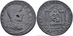 LYDIA, Daldis. Valerian I. AD 253-260. Æ Medallion (38mm, 25.24 g, 6h). Marcus Aurelius Cta-, archon. AV K Π Λ OVAΛЄPIANOC, bareheaded, draped, and cuirassed bust right / ЄΠI M AVP CTA ΠЄIOV OΛVMΠЄICA
