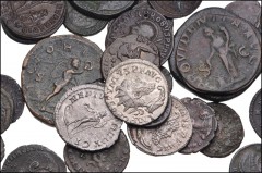 MIXED. Central Asia to Byzantine. Lot of forty (40) ancient coins. Includes: Central Asia: Kushan, Kujula Kadphises bronze with Augustus-style portrait // Roman Provincial: mixed billon and bronze fro