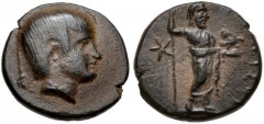 PERSIA, Achaemenid Empire. Gamerses. Satrap of Lydia, early 4th century BC. Æ (12mm, 1.66 g, 12h). Uncertain mint in Lydia. Youthful head right, wearing short hair with long braid, earring, and neckla