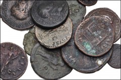 ROMAN. Imperial. Lot of twenty-four (24) Æ denominations. Includes: Augustus. Quadrans (2) // Claudius. Quadrans // Nero. One each As and Quadrans (2 coins total) // Vespasian One each Dupondius and A