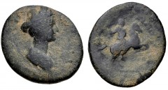 LYDIA, Sardis. Marciana. Augusta, circa AD 105-112/4. Æ (20mm, 4.33 g, 7h). Struck under Trajan. Draped bust right / Pelops riding horse right, holding whip and raising hand. RPC III 2398; SNG von Aul