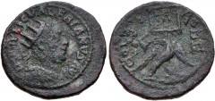 PHOENICIA, Tyre. Valerian I. AD 253-260. Æ Dichalkon (30mm, 15.44 g, 12h). Radiate, draped and cuirassed bust right, seen from front / Eagle standing right, head left, with wings spread and wreath in 