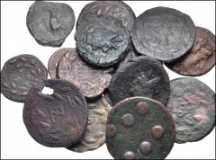 MIXED. Greek and Roman Provincial. Lot of fifteen (15) bronzes. Includes: issues from Magna Graecia and Sicily. Mostly issues of an uncertain Roman military mint in Sicily. Only one apparent duplicate