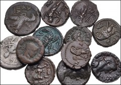 ROMAN. Provincial. Lot of twenty-eight (28) Alexandrian tetradrachms. Includes: Three (3) earlier billon tetradrachms of Nero, Vespasian, and Hadrian. The balance are potin tetradrachms, mostly of the