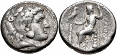 CYPRUS, Salamis. Nikokreon. Circa 331-310 BC. AR Tetradrachm (25.5mm, 16.87 g, 12h). In the name and types of Alexander III of Macedon. Struck circa 325-320 BC. Head of Herakles right, wearing lion sk