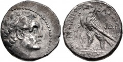 PTOLEMAIC KINGS of EGYPT. Ptolemy VI Philometor. Second sole reign, 163-145 BC. AR Didrachm (19mm, 6.88 g, 12h). Uncertain mint in Cyprus. Dated year 114 of an uncertain era (149/8 BC). Diademed head 
