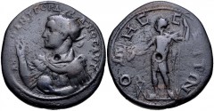 MOESIA INFERIOR, Odessus. Gordian III. AD 238-244. Æ Medallion (33mm, 25.07 g, 12h). Radiate, draped, and cuirassed bust left, raising hand and holding globe; gorgoneion on breastplate / Gordian, radi