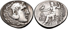 LYCIA, Phaselis. Circa 218/7-186/5 BC. AR Tetradrachm (32mm, 16.27 g, 12h). In the name and types of Alexander III of Macedon. Dated CY 25 (194/3 BC). Head of Herakles right, wearing lion skin; c/m: a