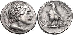 PTOLEMAIC KINGS of EGYPT. Ptolemy V Epiphanes. 204-180 BC. AR Tetradrachm (27mm, 13.95 g, 1h). Uncertain mint in Cyprus(?). Dated year 71 (192/1 BC). Diademed head of Ptolemy I right, wearing aegis / 