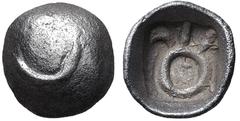 LYDIA, Uncertain. 5th century BC. AR Tetartemorion (6mm, 0.13 g). Crescent / Wreath(?) within incuse square. Unpublished in the standard references, but for this reverse type: cf. SNG Kayhan 746 and 1