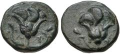 ISLANDS off CARIA, Rhodos. Rhodes. Circa 205-200(?) BC. Æ Chalkous (10.5mm, 1.25 g, 12h). Rose with buds to left and right; uncertain letter or symbol to left, Λ-P flanking stem / Rose with bud to lef
