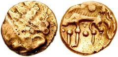 CELTIC, Britain. Iceni. Circa 60-45 BC. AV Stater (5.65 gm). Norfolk Wolf Type. Estimate $500 CELTIC, Britain. Iceni. Circa 60-45 BC. AV Stater (5.65 gm). Norfolk Wolf Type. Icenian wreath motif (rema