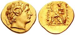 KINGS of THRACE. Lysimachos. 305-281 BC. AV Stater (8.48 gm). Pella(?) mint. Struck mid 3rd century BC. Estimate $3000 KINGS of THRACE. Lysimachos. 305-281 BC. AV Stater (8.48 gm). Pella(?) mint. Stru