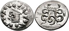 LYDIA, Tralles. Circa 166-85 BC. AR Cistophoric Tetradrachm (12.58 gm). Undated issue, struck circa 100-90 BC. Dion-, magistrate. Estimate $300 LYDIA, Tralles. Circa 166-85 BC. AR Cistophoric Tetradra