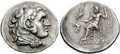 SELEUKID KINGS of SYRIA. Antiochos I Soter. 280-261 BC. AR Tetradrachm (16.95 gm). Struck in Pergamon under Philetairos, in the name of Seleukos I, circa 279-274 BC. Estimate $750 SELEUKID KINGS of SY