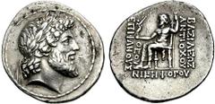 SELEUKID KINGS of SYRIA. Antiochos IV Epiphanes. 175-164 BC. AR Tetradrachm (16.60 gm). Antioch mint. Struck 169-164 BC. Estimate $3000 SELEUKID KINGS of SYRIA. Antiochos IV Epiphanes. 175-164 BC. AR 