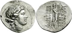 SELEUKID KINGS of SYRIA. Antiochos IV Epiphanes. 175-164 BC. AR Tetradrachm (14.62 gm). Antioch mint. Struck circa 166 BC. Estimate $7500 SELEUKID KINGS of SYRIA. Antiochos IV Epiphanes. 175-164 BC. A