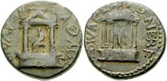 SYRIA, Trachonitis. Caesarea Panias. Diva Poppaea and Diva Claudia. Died 65 and 63 AD AD. Æ 18mm (6.59 gm). Struck under Nero, circa 65 AD. Estimate $500 SYRIA, Trachonitis. Caesarea Panias. Diva Popp