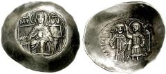 ISAAC II, Angelus. 1185-1195. EL Aspron Trachy (3.88 gm). Constantinople mint. Estimate $300 ISAAC II, Angelus. 1185-1195. EL Aspron Trachy (3.88 gm). Constantinople mint. The Virgin Mary, nimbate, en