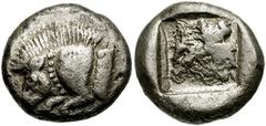 DYNASTS of LYCIA. Uncertain Dynast. Circa 500-475 BC. AR Stater (18mm, 9.00 g). 'Middle standard'. Boar protome left / Rough incuse. Cf. Falghera 9; J. Spier, et al., "The Demirler, Lycia (c. 1972) Ho