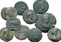 Collection of 27 Alexandrian coins of Commodus to Caracalla. AD 180-214. Various denominations. Includes the following: 19 billon tetradrachms of Commodus; 1 Æ diobol of Commodus; 4 billon tetradrachm