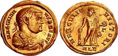 Maximianus. As Senior Augustus (1st reign), AD 305-307. AV Aureus (20mm, 5.33 g, 12h). Alexandria mint, 3rd officina. Struck circa AD 1 May 305–25 July 306. MAXIMIAN VS BAE AVG, laureate bust right, w