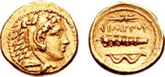 KINGS of MACEDON. Philip II. 359-336 BC. AV Quarter Stater (2.15 gm, 4h). Amphipolis mint. Struck circa 340/336-328 BC. Estimate $750  KINGS of MACEDON. Philip II. 359-336 BC. AV Quarter Stater (2.15 