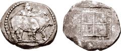 THRACO-MACEDONIAN TRIBES. The Edones. King Getas. Circa 480s-460s BC. AR Oktadrachm (28.04 gm, 5h). Struck circa 476-473 BC. Estimate $20000 THRACO-MACEDONIAN TRIBES. The Edones. King Getas. Circa 480