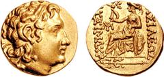 KINGS of THRACE. Lysimachos. 305-281 BC. AV Stater (8.42 gm, 11h). Pella mint. Struck circa 200-150 BC. Estimate $1000 KINGS of THRACE. Lysimachos. 305-281 BC. AV Stater (8.42 gm, 11h). Pella mint. St