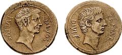 OCTAVIAN, with DIVUS JULIUS CAESAR. 38 BC. Æ Sestertius or Dupondius (22.01 gm, 11h). Southern Italian(?) mint. Estimate $2000 OCTAVIAN, with DIVUS JULIUS CAESAR. 38 BC. Æ Sestertius or Dupondius (22.