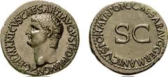 GERMANICUS, father of Gaius (Caligula), brother of Claudius. Died 19 AD. Æ As (10.82 gm, 7h). Rome mint. Struck under Caligula, 37-38 AD. Estimate $2000  GERMANICUS, father of Gaius (Caligula), brothe