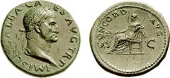 GALBA. 68-69 AD. Æ Sestertius (27.05 gm, 7h). Rome mint. October 68 AD. Estimate $2000  GALBA. 68-69 AD. Æ Sestertius (27.05 gm, 7h). Rome mint. October 68 AD. IMP SER GALBA CA-ES AVG TR P, head right