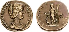 MANLIA SCANTILLA, wife of Didius Julianus. Augusta, 193 AD. Æ Sestertius (25.31 gm, 12h). Estimate $5000 MANLIA SCANTILLA, wife of Didius Julianus. Augusta, 193 AD. Æ Sestertius (25.31 gm, 12h). MANLI