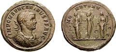 CARINUS. 283-285 AD. Æ Medallion (23.24 gm, 6h). Siscia mint. Struck 283 AD. Estimate $5000 CARINUS. 283-285 AD. Æ Medallion (23.24 gm, 6h). Siscia mint. Struck 283 AD. IMP C M AVR CARINVS P F AVG, la