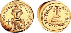 CONSTANS II. 641-668 AD. AV Solidus (4.48 gm, 6h). Constantinople mint. Struck 641-646 AD. Estimate $250 CONSTANS II. 641-668 AD. AV Solidus (4.48 gm, 6h). Constantinople mint. Struck 641-646 AD. dN C