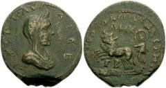 CILICIA, Anazarbus. Julia Paula, first wife of Elagabalus. Augusta, 219-220 AD. Æ 29mm (15.32 gm). Dated year 238 (219/220 AD). Diademed, veiled and draped bust right / Selene driving biga of bulls le
