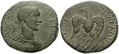 CILICIA, Antioch. Valerian I. 253-260 AD. Æ 27mm (9.93 gm). Laureate, draped, and cuirassed bust right, seen from behind / Eagle standing facing, head left, on wreath. SNG Levante 478 (this coin); SNG