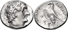 PTOLEMAIC KINGS of EGYPT. Ptolemy I Soter. 305-282 BC. AR Tetradrachm (26.5mm, 14.18 g, 12h). Contemporary imitation of Alexandreia mint issue. Diademed head of Ptolemy I right, wearing aegis around n