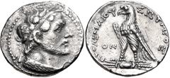 PTOLEMAIC KINGS of EGYPT. Ptolemy V Epiphanes. 204-180 BC. AR Tetradrachm (28mm, 13.69 g, 12h). Uncertain mint in Cyprus(?). Dated year 78 (185/4 BC). Diademed head of Ptolemy I right, wearing aegis /