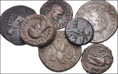 ROMAN. Provincial. Lot of seven (7) AR/Billon and Æ. Includes: two (2) AR/billon tetradrachms from Antioch in Syria for Trebonianus Gallus and Philip II; three (3) potin tetradrachms from Alexandria i
